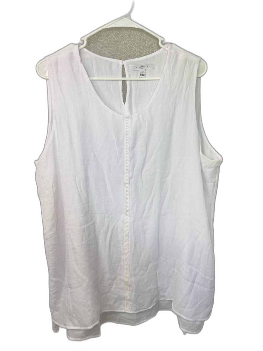 Women’s Fever White Sleeveless Lined Tank Top XXL